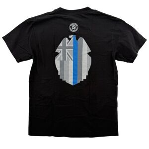 Hawaii Police Shirt Mens Medium Black Thin Blue Line Flag Badge Graphic Tee HPD